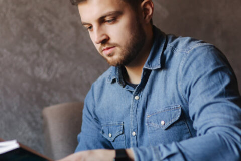 A man reading a book