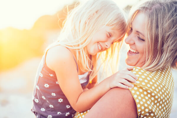 A Child and mother playing