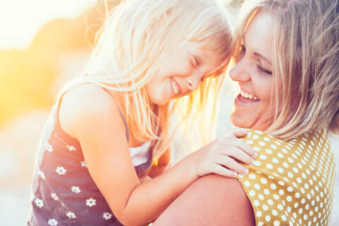 A Child and mother playing