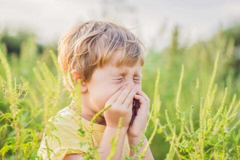 sneezing girl