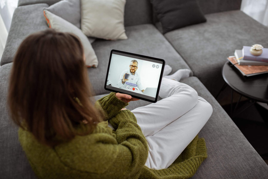 Kid Talking with his Father in Video Call