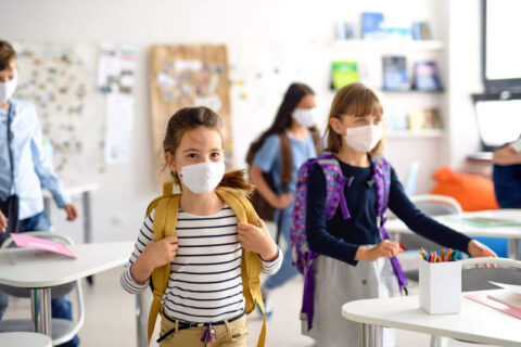 Children returning to school