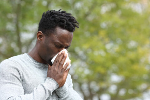 Man suffering from allergy
