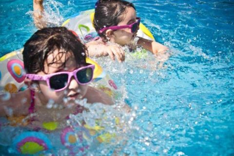 Kids in swimming pool