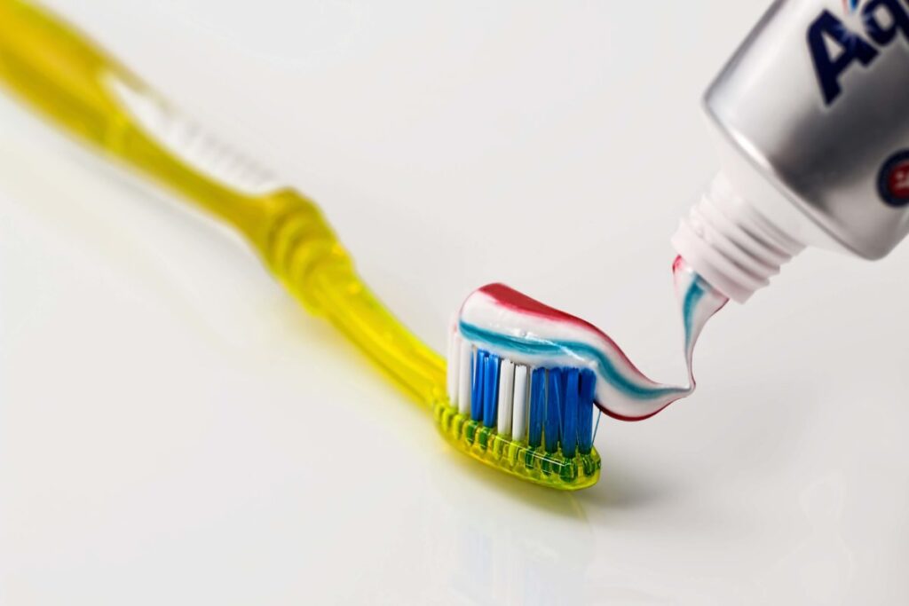 A paste in a tooth brush