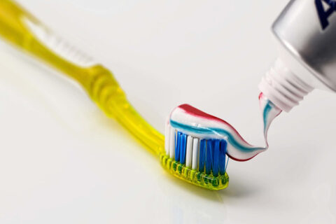A paste in a tooth brush