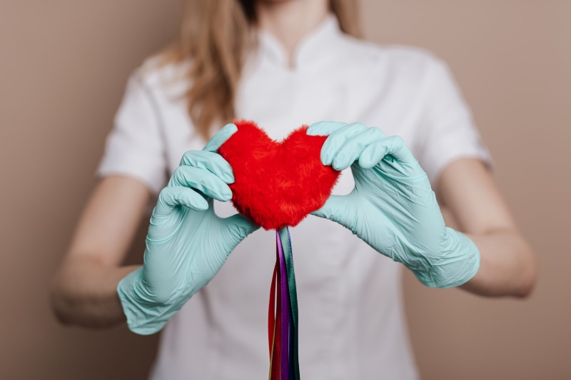 Nurse with toy heart