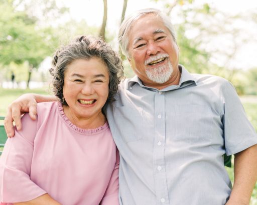 old couple smiling 